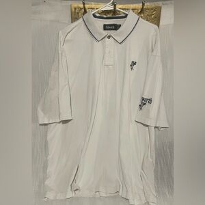 Ashworth White Polo with Navy Trim and Embroidered Logo